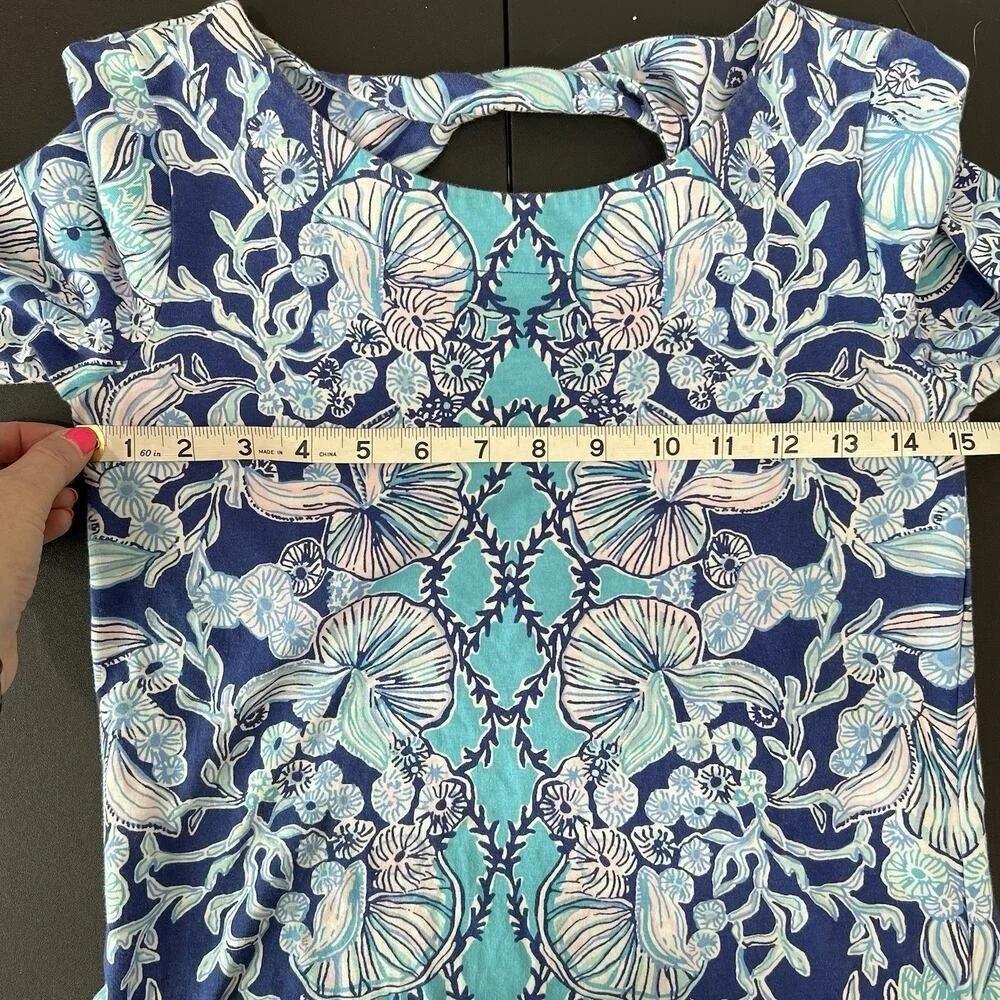Lilly Pulitzer XS Bay Dress‎ Lapis Lazuli Your Biggest Fan Resort Blue Vacation